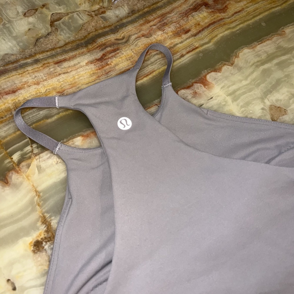 Lululemon Women's Flow Y Strappy Longline Sports Bra Lavender Gray XS - Picture 4 of 6